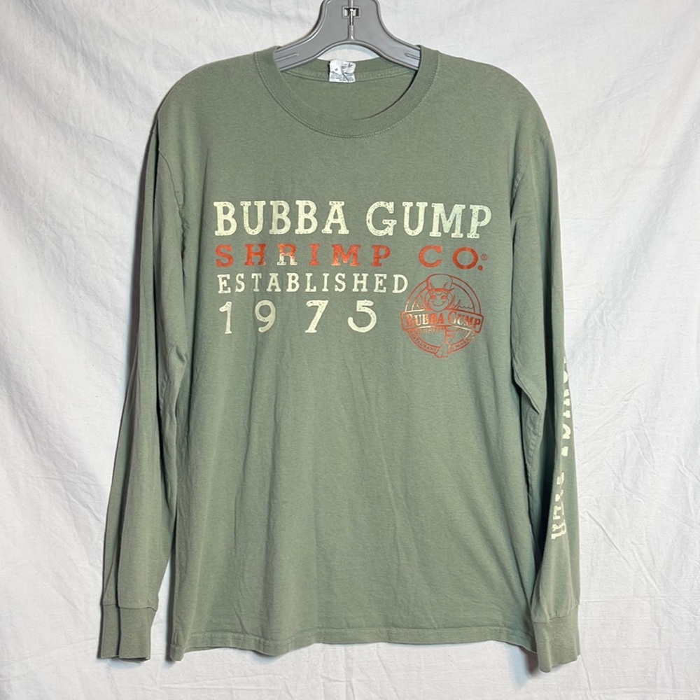 Bubba Gump Shrimp Shirt Medium Santa Monica Pier Long Sleeve Tee M 1975 Forest